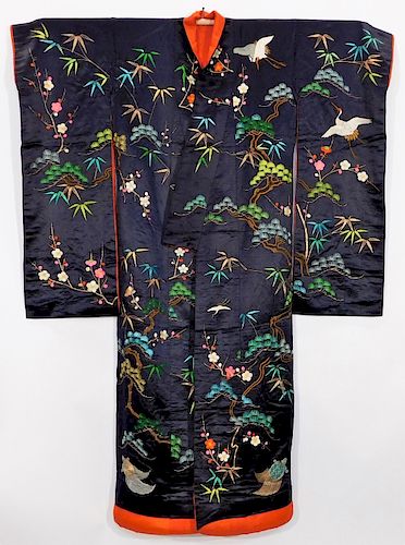 Japanese Edo Period Hand Woven Uchikake Kimono