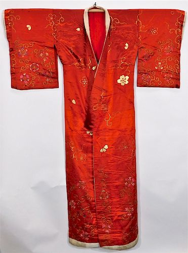 Edo Period Hand Embroidered Uchikake Kimono