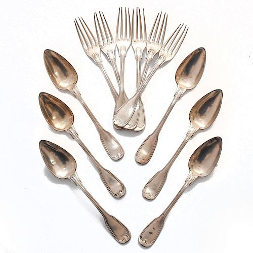 12 SILVER FORKS AND SPOONS