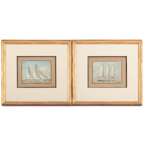 Louis J. Feuchter. Two Framed Watercolors