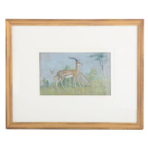 Louis J. Feuchter. Gazelles in a Park