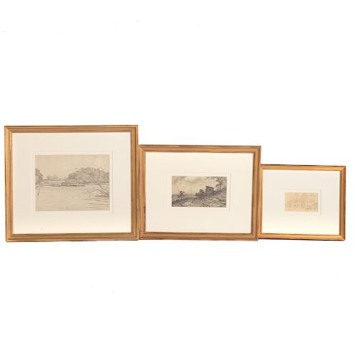 Louis J. Feuchter. Three Framed Drawings