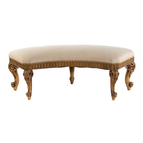 Regence Style Giltwood Crescent Bench
