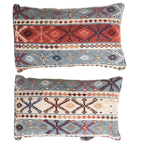 Pr. of Turkish Soumak Kilim Pillows, 15 x 25 in.