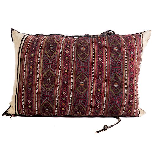 Turkish Soumak Kilim Pillow, 32 x 42 in.
