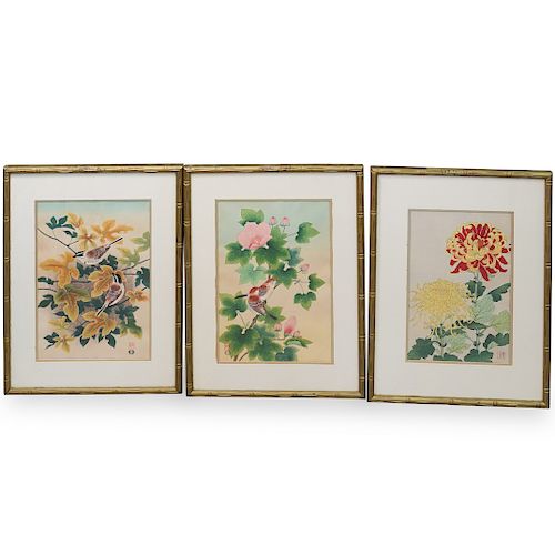 (3 Pc) Signed Ukiyo-e Japanese Woodblock Prints