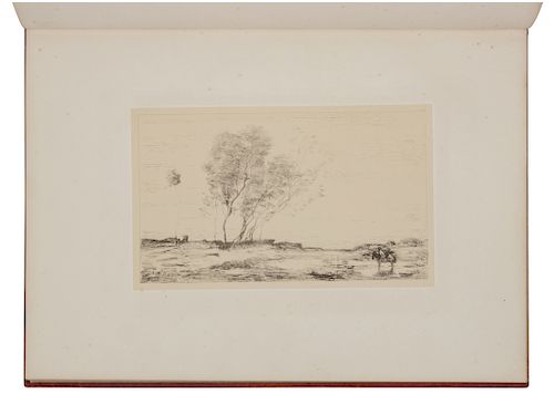 COROT, Jean-Baptiste-Camille (1796-1875). CAUBIGNY, Charles-Francois (1817-1878). L'Album contemporain, collection de dessins et croquis des meilleurs