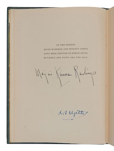 RAWLINGS, Marjorie Kinnan (1896-1953). -- N.C. WYETH (1882-1945), illustrator. The Yearling. New York: Charles Scribner's Sons, 1939. LIMITED EDITION,