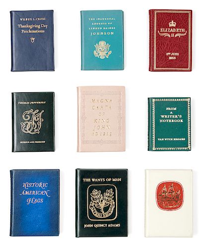 [MINIATURE BOOKS]. A group of 9 miniature books published Worcester, Massachusetts by Achille J. St. Onge, comprising: