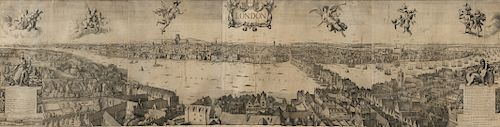 HOLLAR, Wenceslaus (1607-1677). London.. London: Robert Martin, 1832. Lithographed reproduction of engraved panoriamic map.