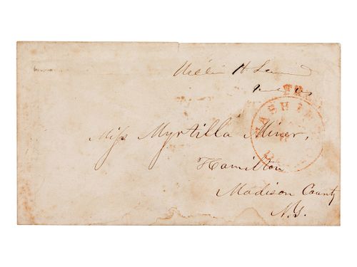 SEWARD, William H. (1801-1872), Secretary of State to President Lincoln. Autograph free frank ("William H. Seward"), on cover addressed in his hand.