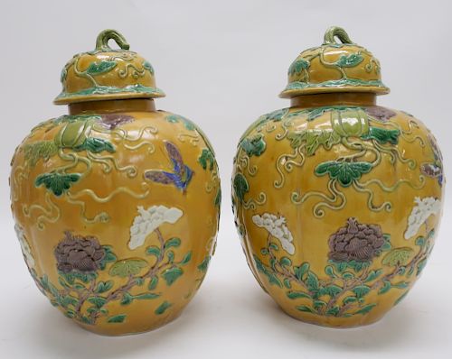 Chinese Porcelain Famille Jaune Vases