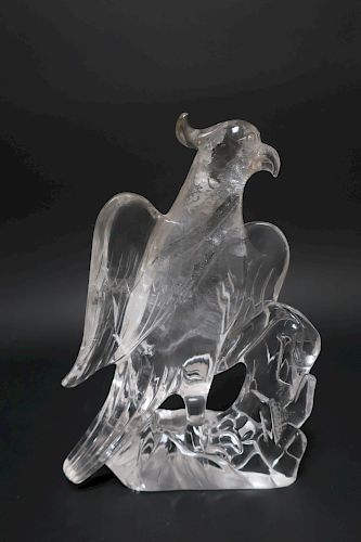 Chinese Carved Rock Crystal Falcon