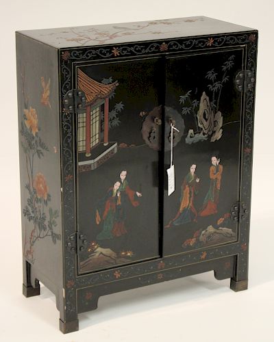 Chinese Black lacquered Small Cabinet
