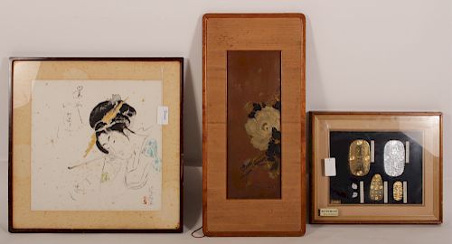 3 Japanese Framed Works