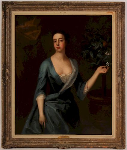 Attrib Godfrey Kneller 1646-1723 Lady in Blue O/C