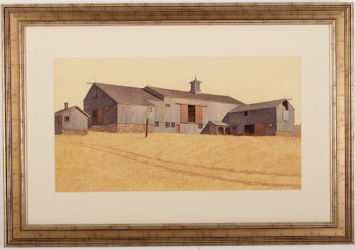 John C. Wenrich American, Prairie Barns, W/C