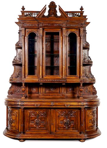 A French Renaissance Revival Carved Walnut Server