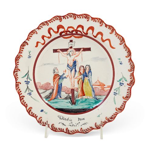A Leeds Creamware Biblical Plate