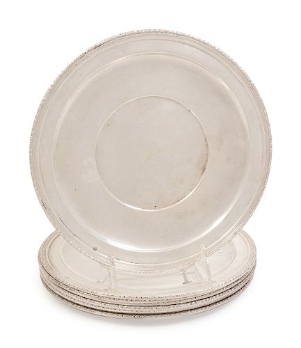A Set of Eight American Silver Dinner Plates
Diameter 9 5/8 inches. 