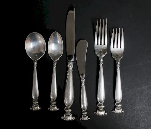 Wallace Sterling Silver Flatware Service for 12