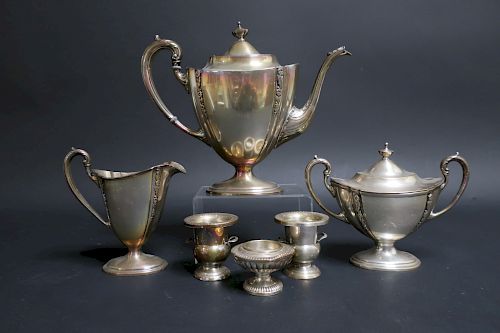 Sterling Silver Tea Set with Additions