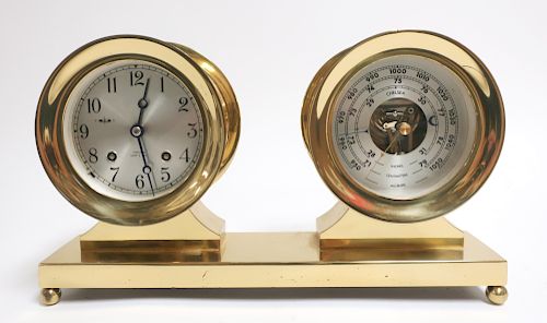 Chelsea Ship's Bell Brass Clock/Barometer