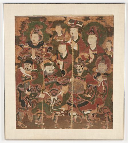 Antique Painting of Buddhist Celestial Figures, Korea 