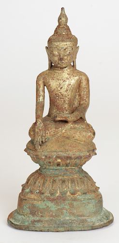 18th C. Cast Bronze Shan Buddha, Burma