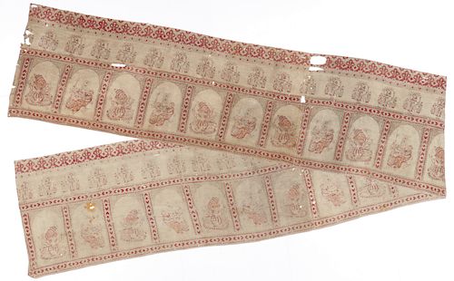Rare 18th/19th C. Ceremonial Block Print Cloth "Basta"