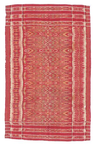 Rare Weft Ikat Cotton Textile, Indonesia, Early 20th C.