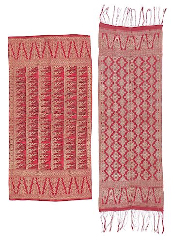 2 Balinese Songket Textiles, Early 20th C.