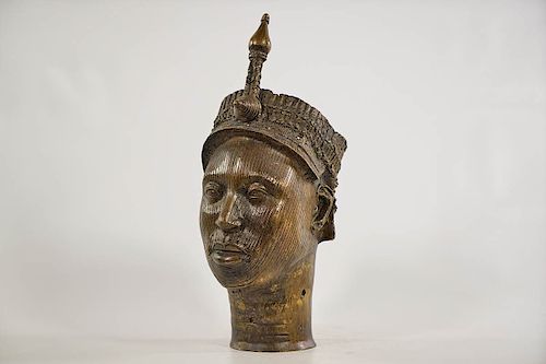 Yoruba Bronze Ife Head 12.5"