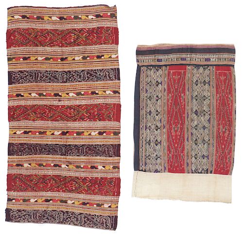 2 Lao Ceremonial Skirts with Ikat