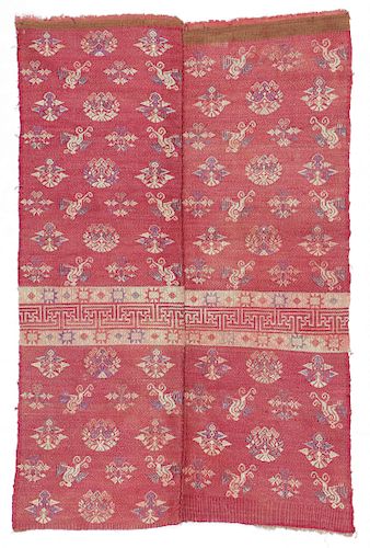 Antique Silk Brocade Wedding Blanket, Bouyei People, China