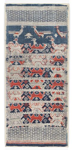 Mounted Coverlet Textile, Tujia People, China