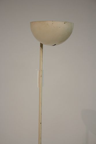 Sonneman White Lacquered Metal Torchere, c 1970