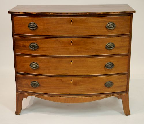 Mahogany Bowfront Chest of Drawers, 19th C