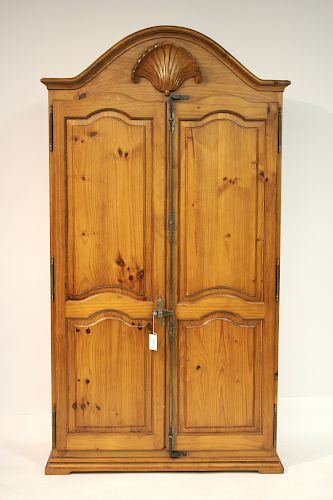 Spanish Colonial Striped Pine Armoire