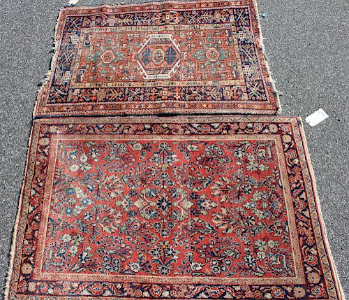 2 Hand Knotted Wool rugs, one Caucasian