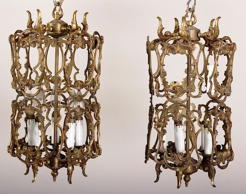 Pair of Louis XV-style Birdcage/Skeleton Lanterns