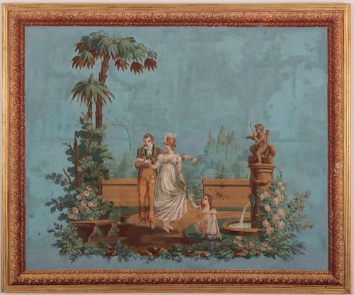 Mounted  Antique Wallpaper Section