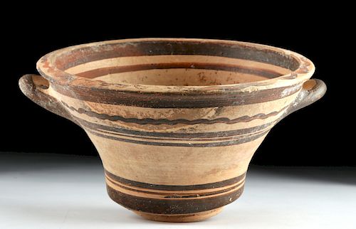 Mycenaean Pottery Kalathos w/ Striated Design