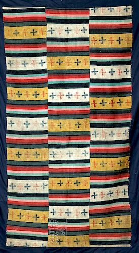 Vibrant / Large 19th C. Tibetan Yak Wool Shawl