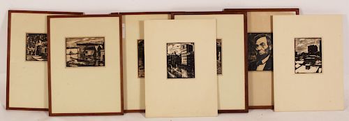 Norman Kent, 7 Woodblock Prints