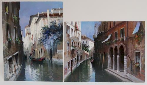 Claudio Simonetti, 20th C., 2 Venetian Scenes