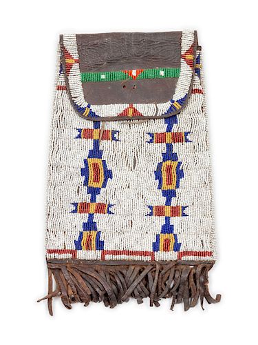 Arapaho Beaded Dispatch Case
overall length 11 1/2 x width 7 inches