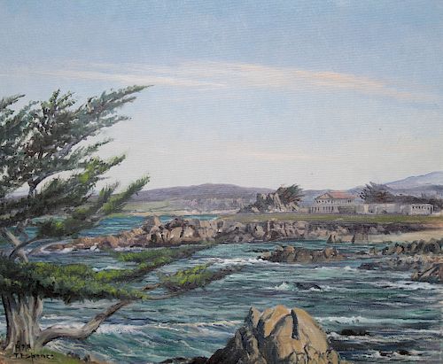 Signed, "Looking Towards Carmel From Point Lobos"