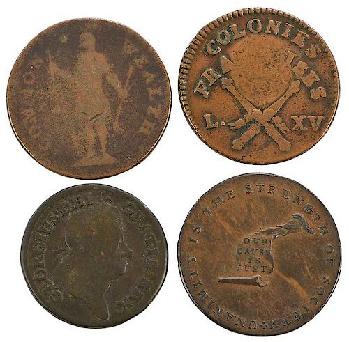 Group of Colonial and Post Colonial Copper Coins