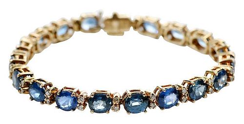 14kt. Sapphire & Diamond Bracelet